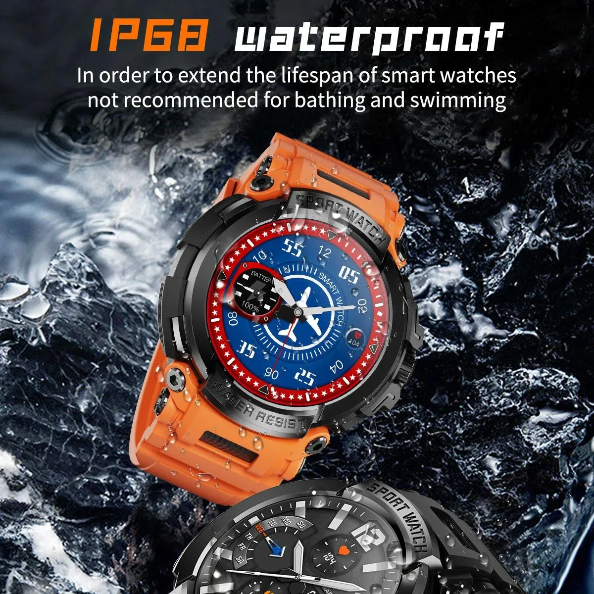 1.5 Inch Colour Screen Bluetooth Smart Watch Health & Sports Monitoring