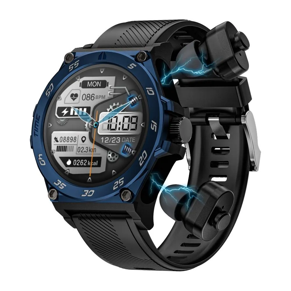 1.53 Inch Ip67 Bt5.0 Sport Smart Watch With Earbuds Support Bluetooth Call / Sleep / Blood Oxygen / Heart Rate / Blood Pressure Health Monitor