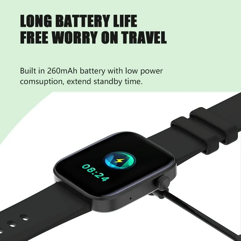 1.8 Inch Tft Screen Bluetooth Smart Watch Support Heart Rate Monitoring & 100  Sports Modes
