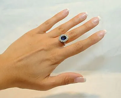 1900s Antique 3 Carat Sapphire and 1 Carat Diamond Ring in Platinum -  $40K VALUE