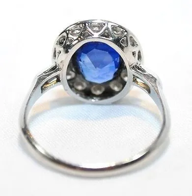 1900s Antique 3 Carat Sapphire and 1 Carat Diamond Ring in Platinum -  $40K VALUE