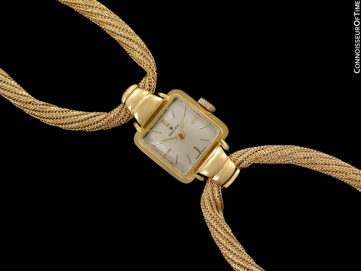 1945 Rolex Vintage Ladies Dress Watch with Bracelet - 18K Gold