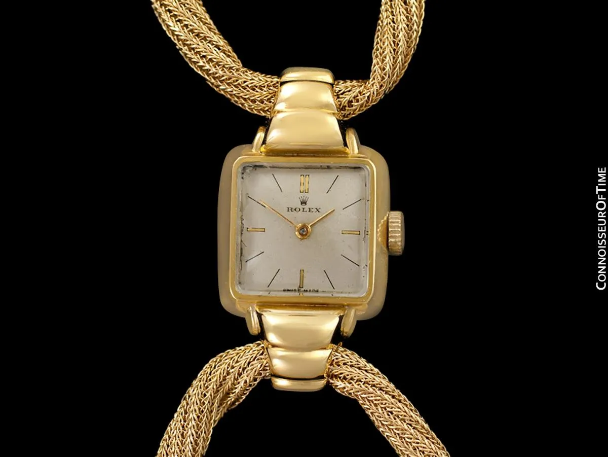 1945 Rolex Vintage Ladies Dress Watch with Bracelet - 18K Gold