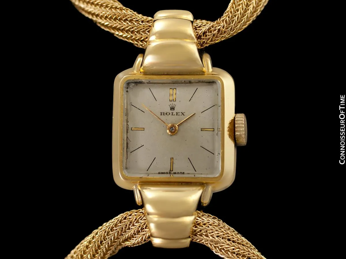 1945 Rolex Vintage Ladies Dress Watch with Bracelet - 18K Gold