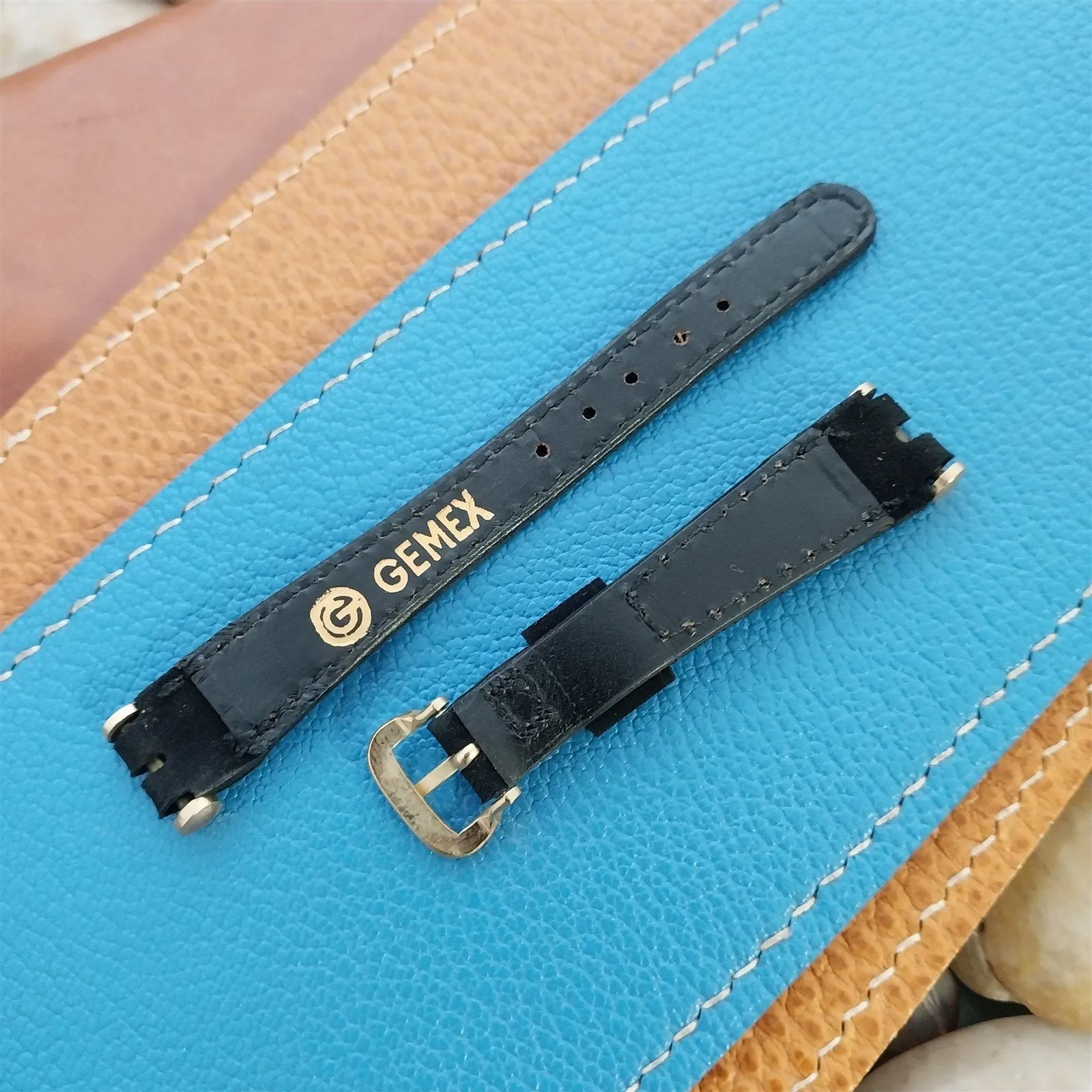 1950s Vintage Ladies Suede Single-Lug Cocktail Watch Band Gemex Unused Old-Stock