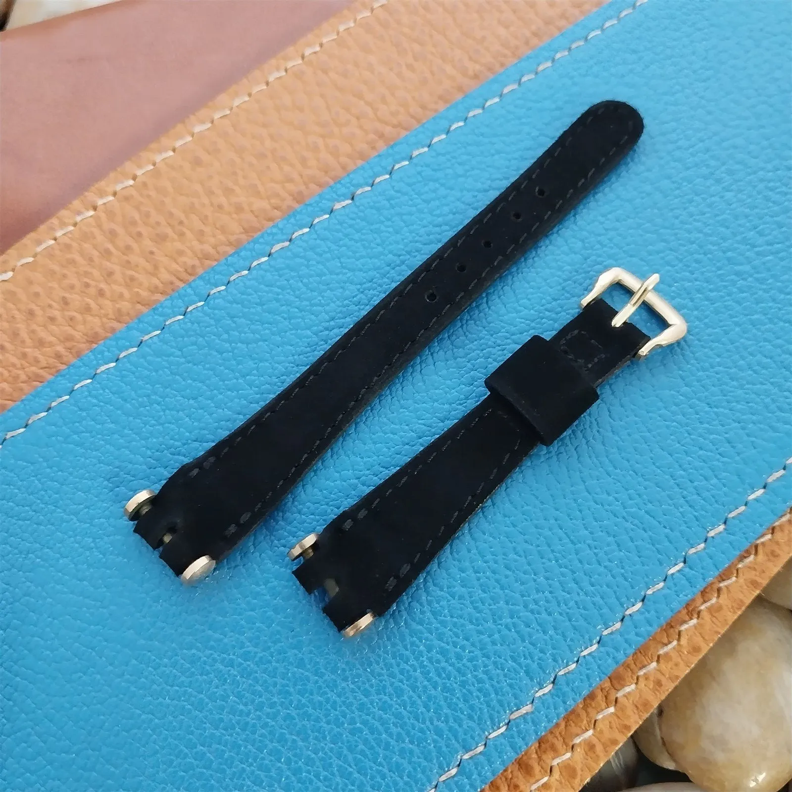 1950s Vintage Ladies Suede Single-Lug Cocktail Watch Band Gemex Unused Old-Stock