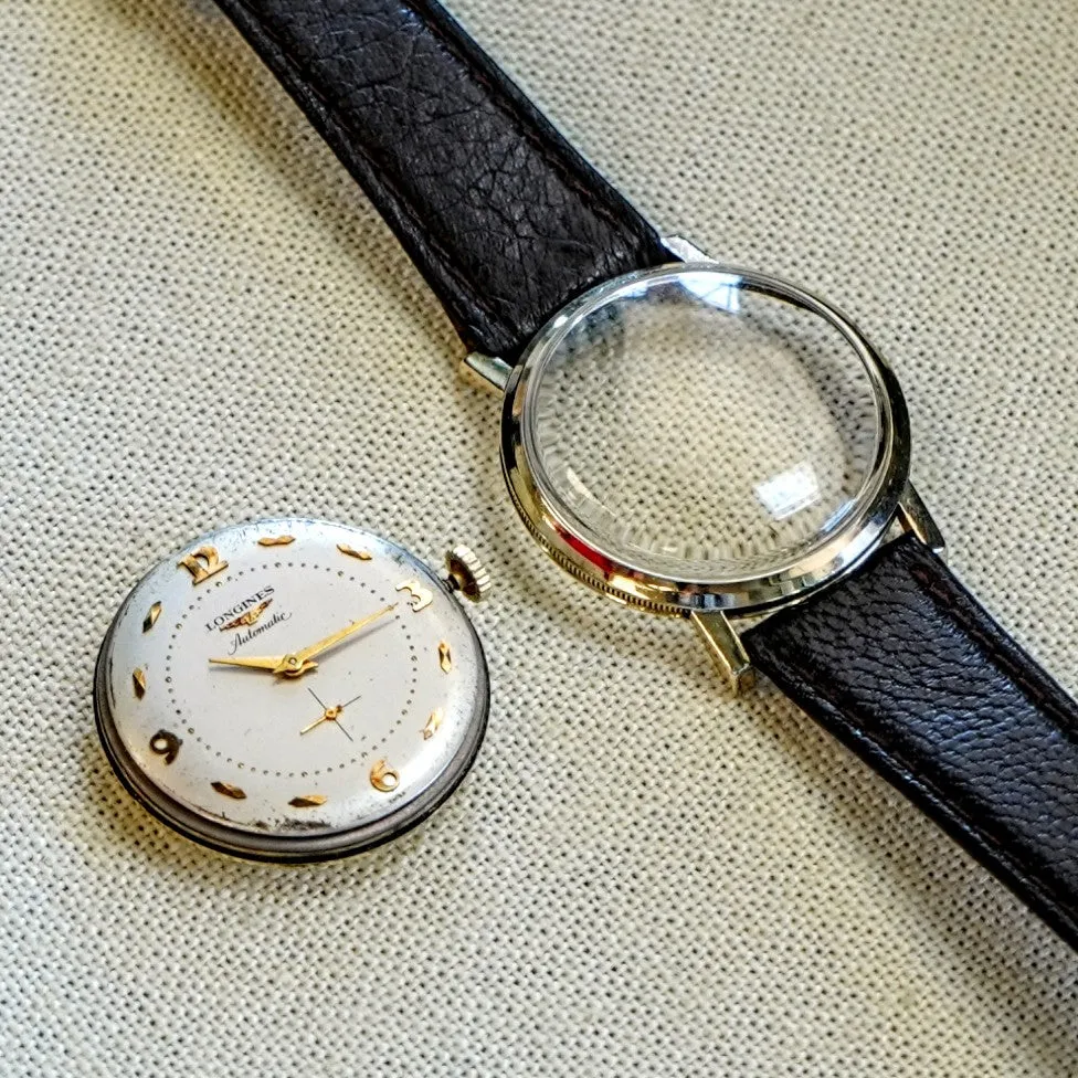 1955 LONGINES Automatic Watch 17 Jewels Ref. 2259-1 Cal. 19A Coin Case Design Wristwatch