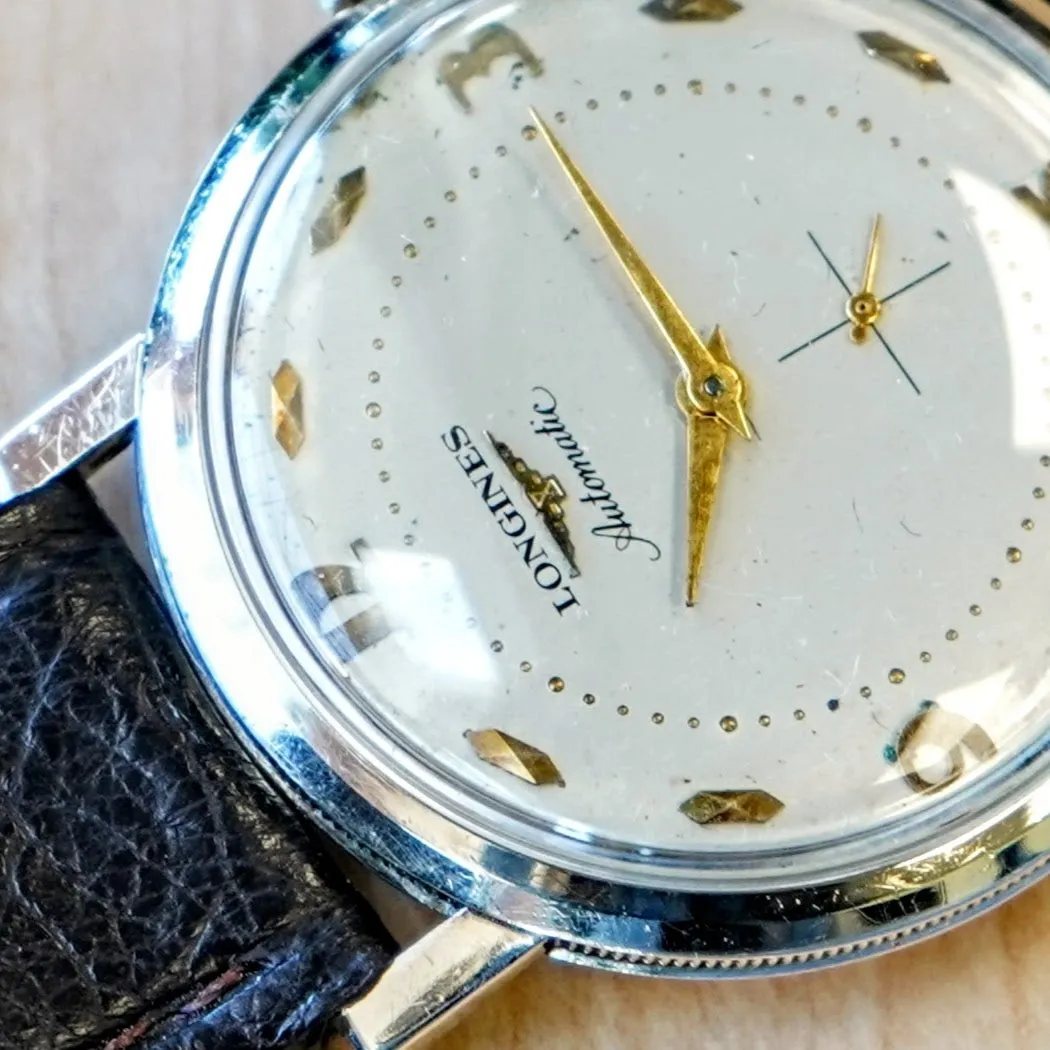 1955 LONGINES Automatic Watch 17 Jewels Ref. 2259-1 Cal. 19A Coin Case Design Wristwatch