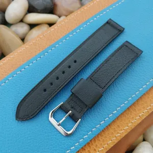 1960s Vintage 16mm Speidel Black Leather Single Keeper Unused Watch Band