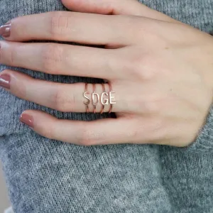 1pc Custom A-Z Initials Letter Ring