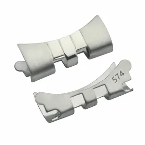 2 - 574 END PIECE LINK FOR JUBILEE WATCH BAND 34MM ROLEX 19MM STAINLESS STEEL