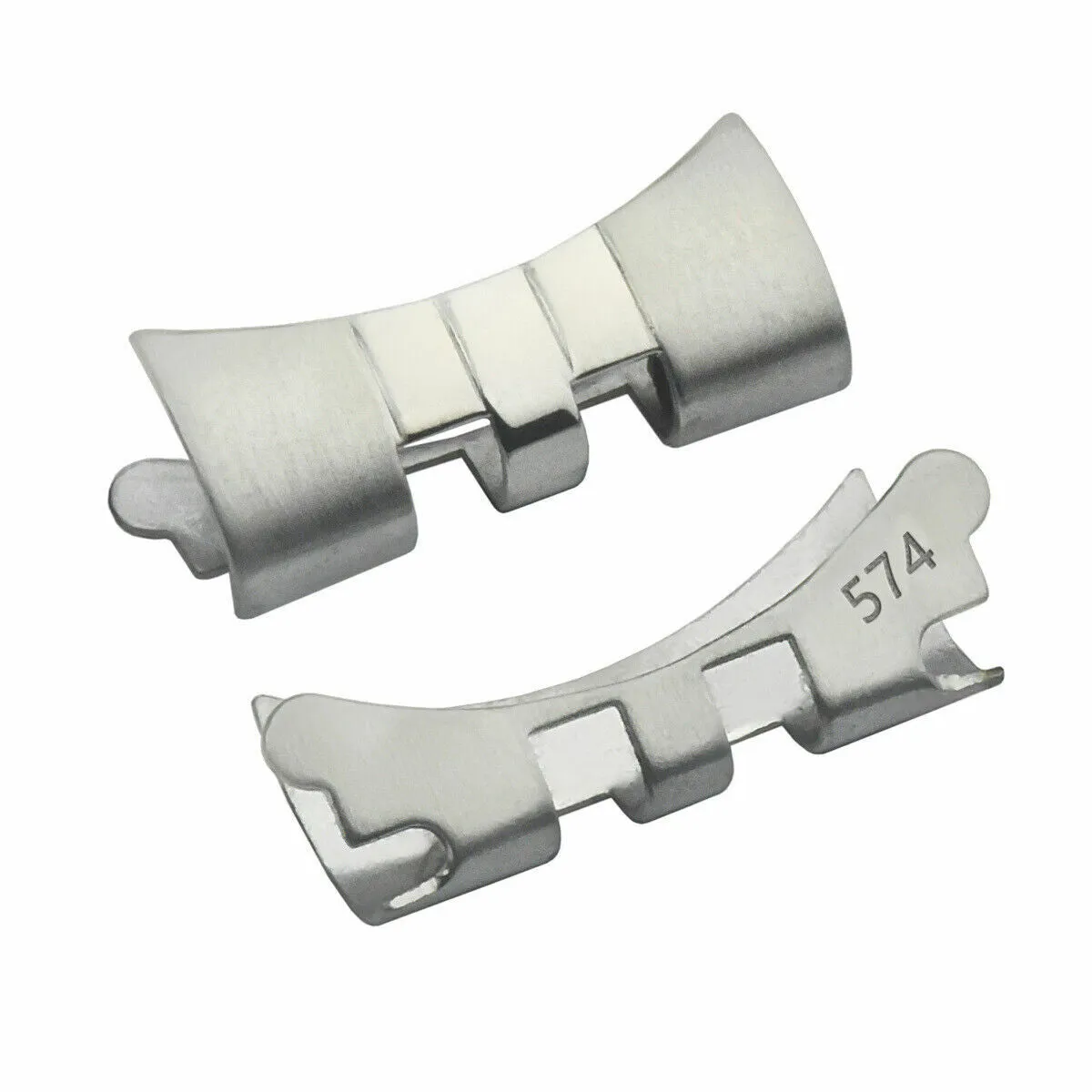 2 - 574 END PIECE LINK FOR JUBILEE WATCH BAND 34MM ROLEX 19MM STAINLESS STEEL