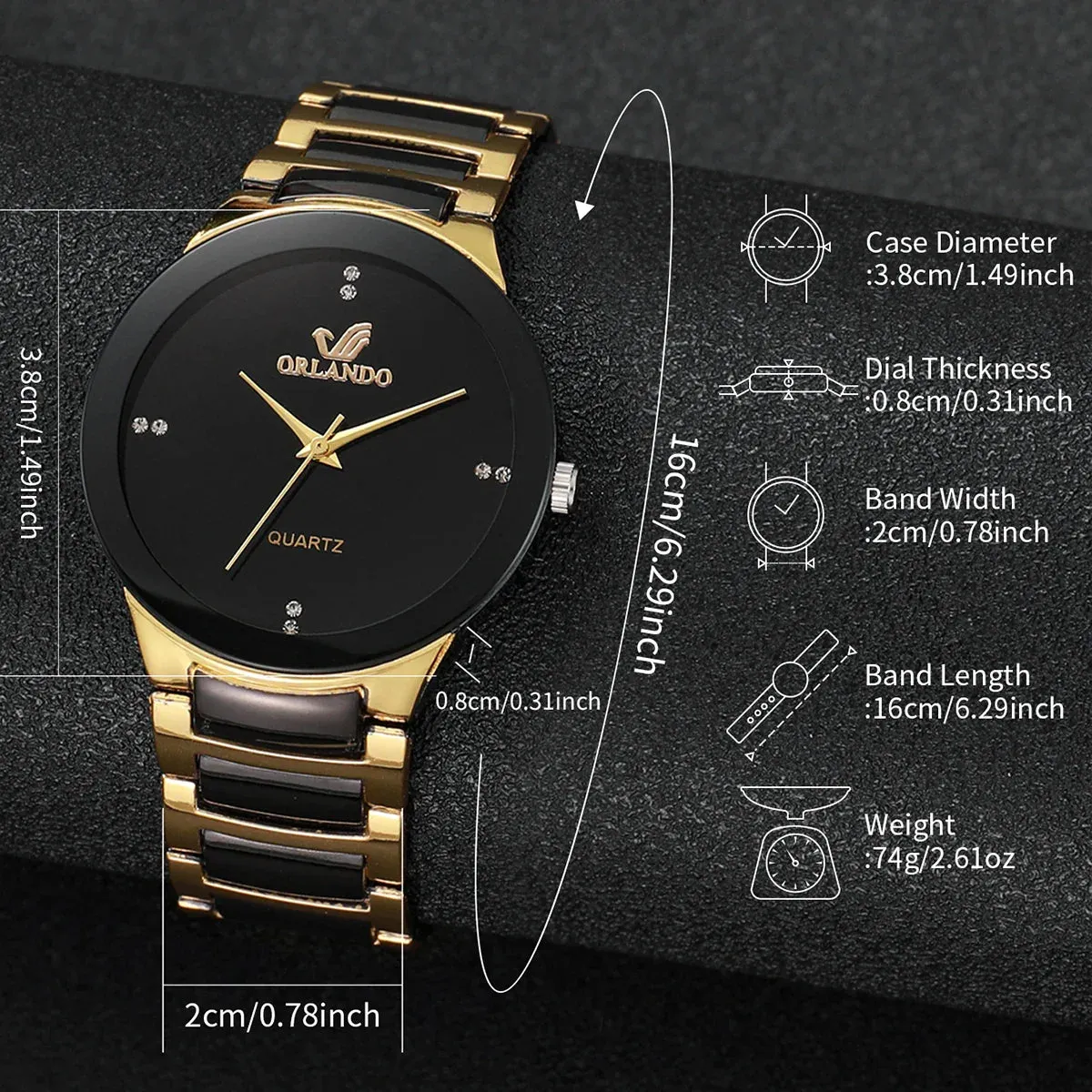 2 Piece Stainless Steel Couple S Watches