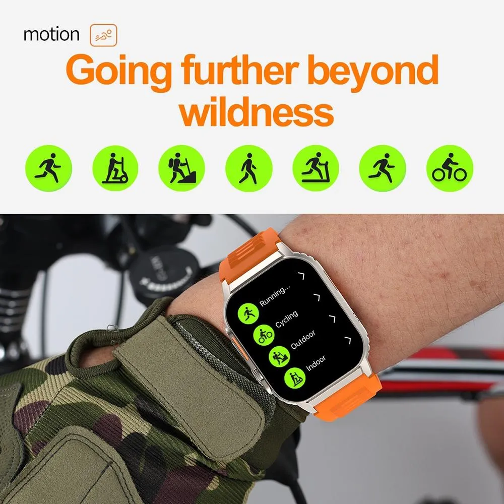 2.01 Inch Waterproof Smart Watch With Bluetooth Call & Health Tracking
