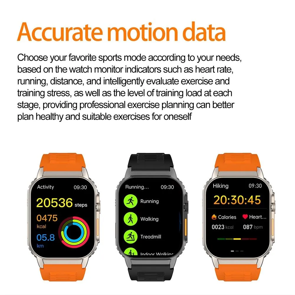 2.01 Inch Waterproof Smart Watch With Bluetooth Call & Health Tracking