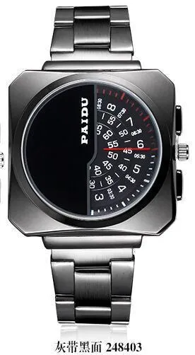2016 Paidu Brand Men Full Stainless Steel Digital Pointer Unique Design Precision Invented Male Business Military Sports Watches