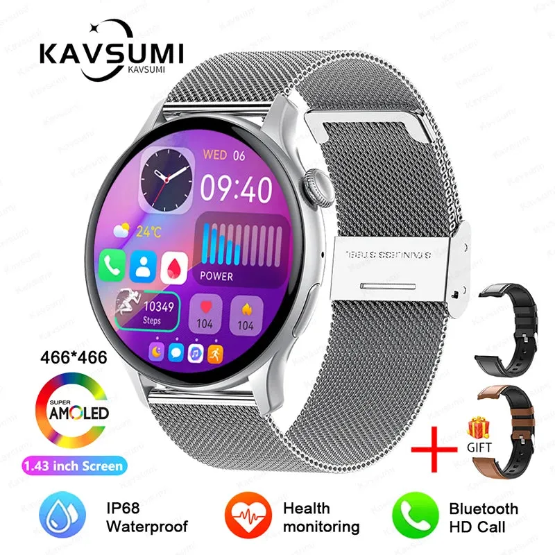 2024 GPS Smart Watch Women 1.43 Inch AMOLED 466*466 HD Screen Sport Heart Rate NFC Custom Dial Bluetooth Call Smartwatch Ladies