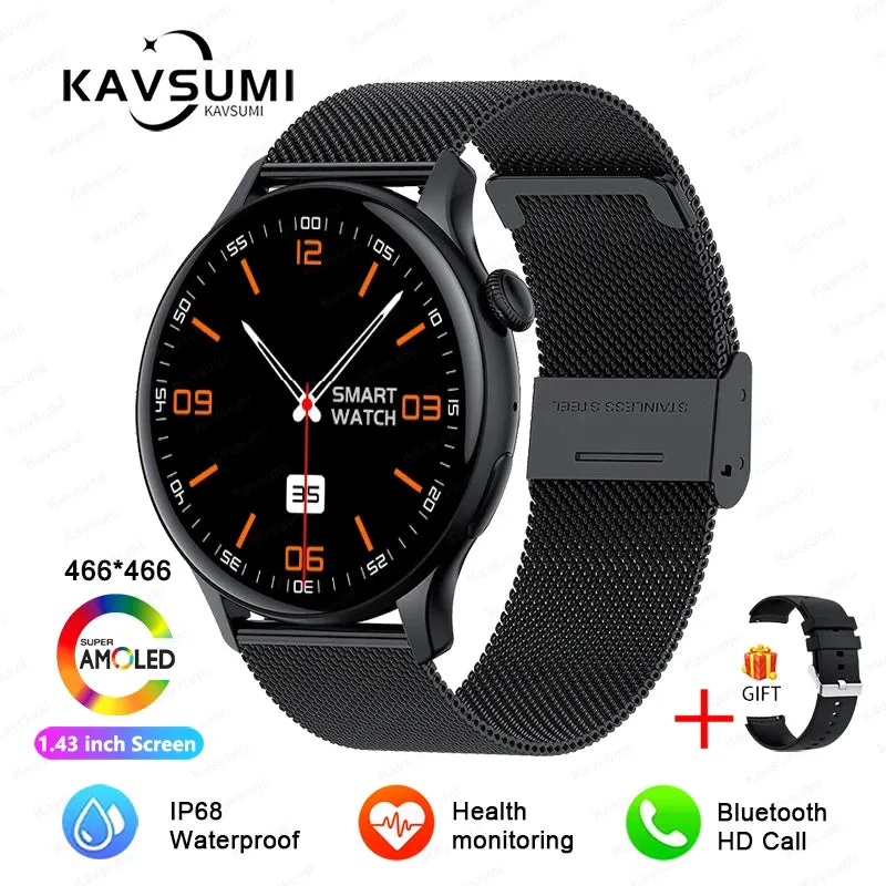 2024 GPS Smart Watch Women 1.43 Inch AMOLED 466*466 HD Screen Sport Heart Rate NFC Custom Dial Bluetooth Call Smartwatch Ladies