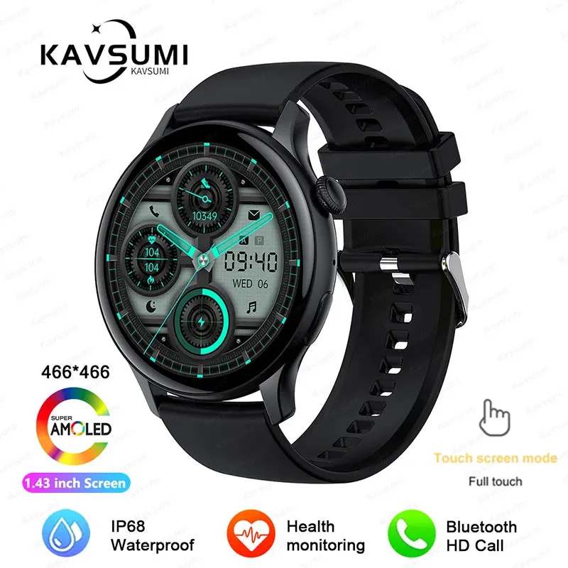 2024 GPS Smart Watch Women 1.43 Inch AMOLED 466*466 HD Screen Sport Heart Rate NFC Custom Dial Bluetooth Call Smartwatch Ladies