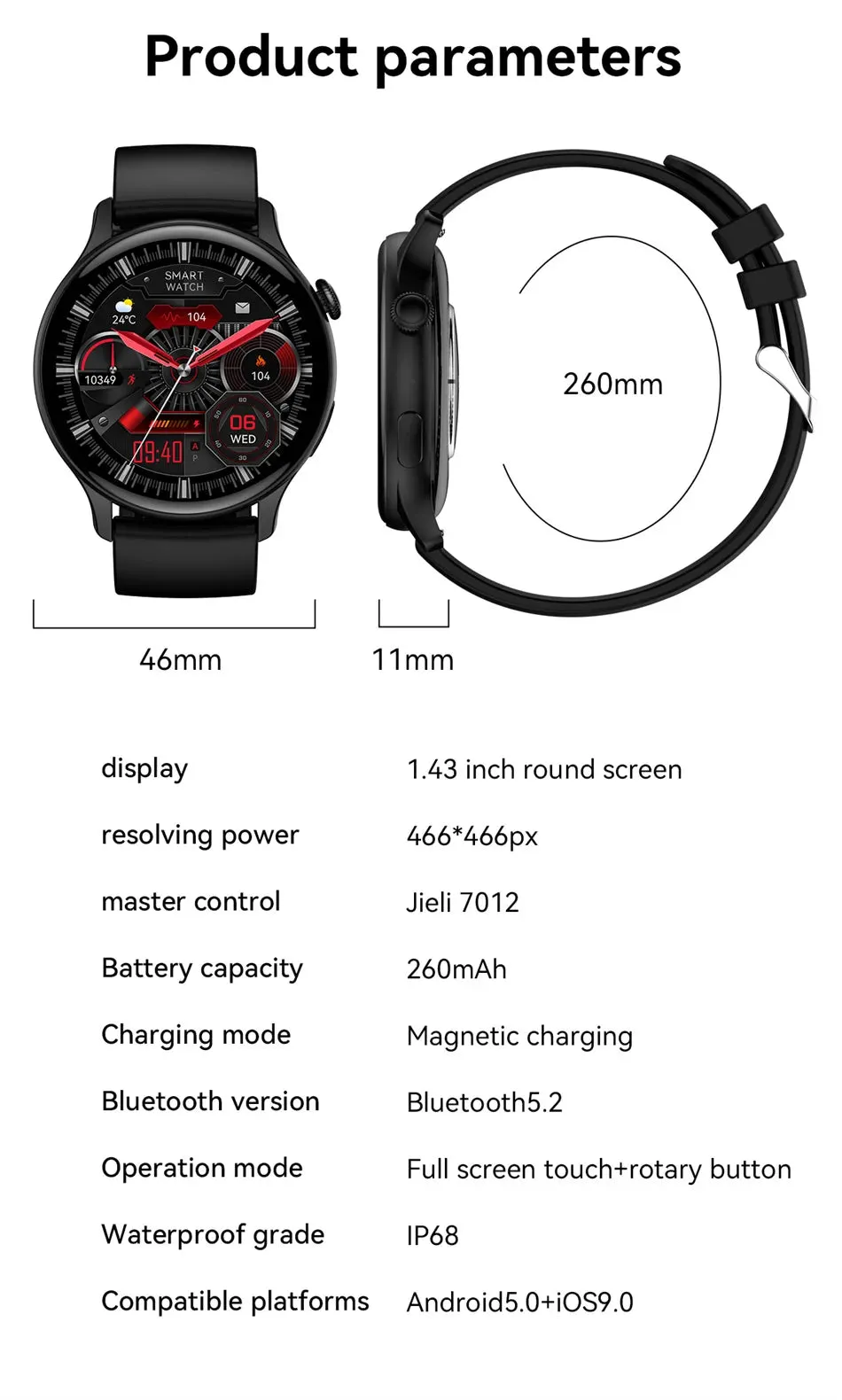 2024 GPS Smart Watch Women 1.43 Inch AMOLED 466*466 HD Screen Sport Heart Rate NFC Custom Dial Bluetooth Call Smartwatch Ladies