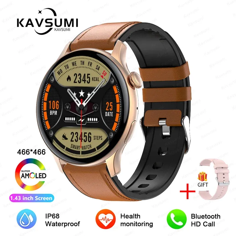 2024 GPS Smart Watch Women 1.43 Inch AMOLED 466*466 HD Screen Sport Heart Rate NFC Custom Dial Bluetooth Call Smartwatch Ladies
