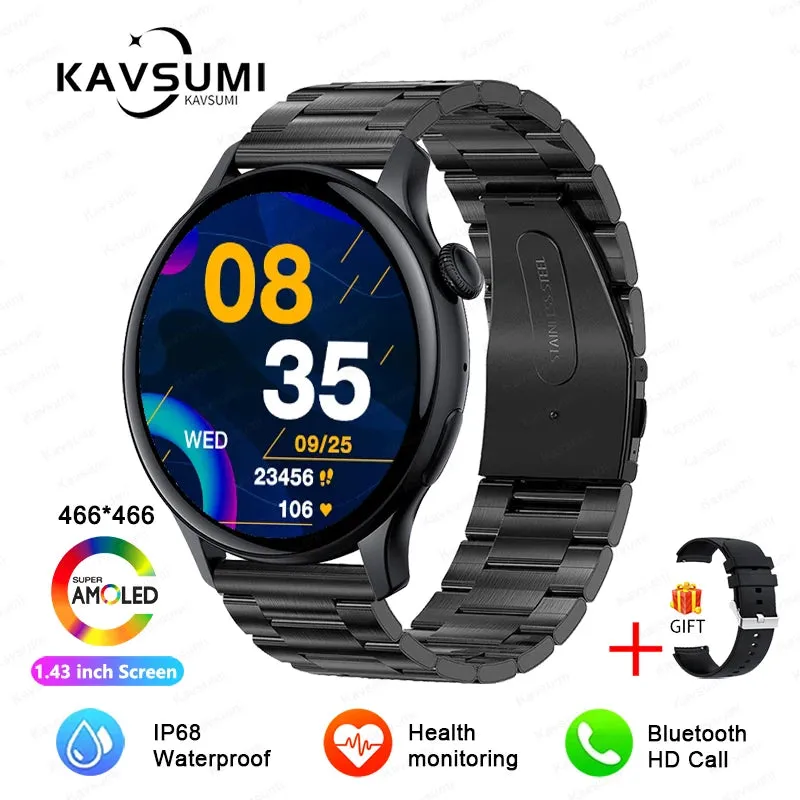 2024 GPS Smart Watch Women 1.43 Inch AMOLED 466*466 HD Screen Sport Heart Rate NFC Custom Dial Bluetooth Call Smartwatch Ladies