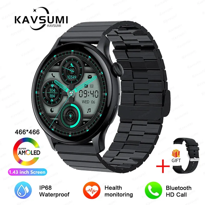 2024 GPS Smart Watch Women 1.43 Inch AMOLED 466*466 HD Screen Sport Heart Rate NFC Custom Dial Bluetooth Call Smartwatch Ladies