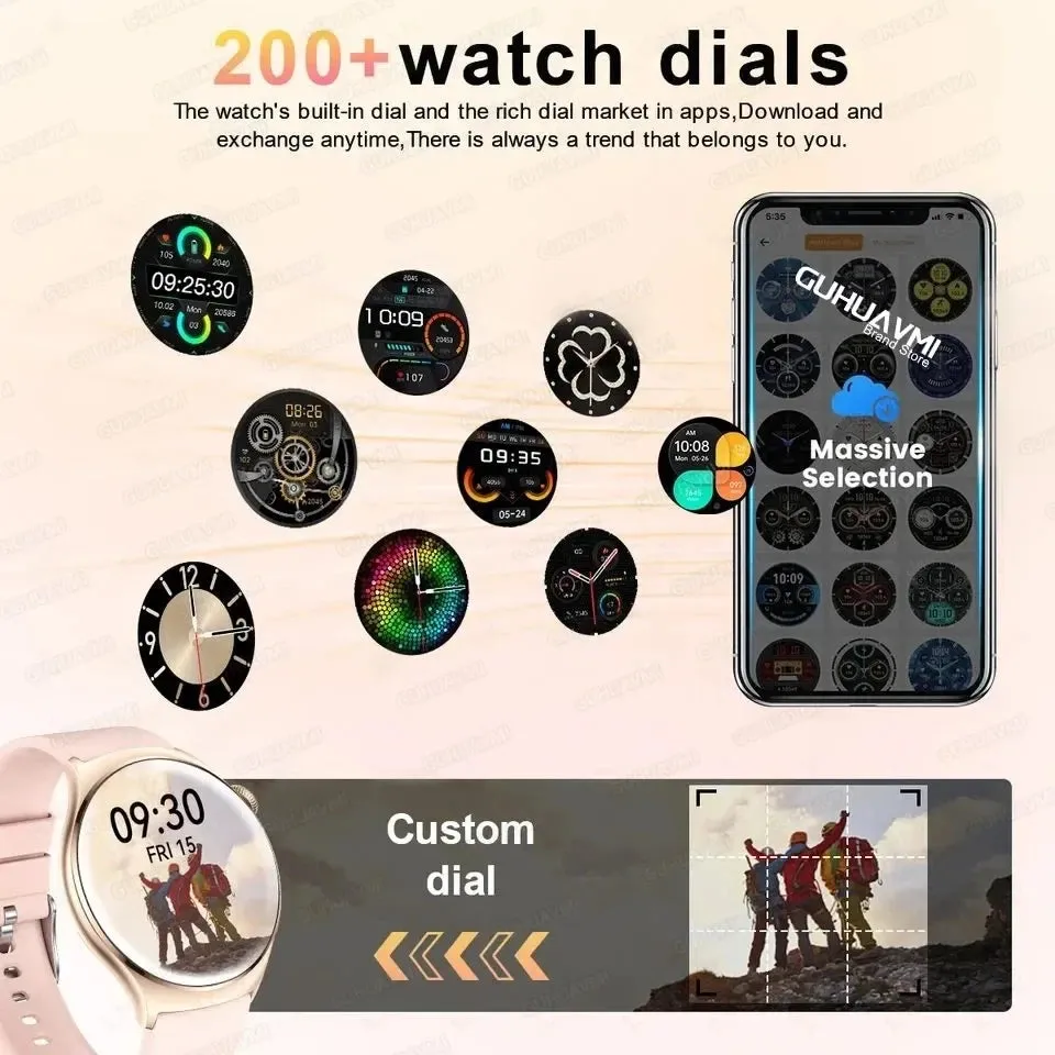 2024 GPS Smart Watch Women 1.43 Inch AMOLED 466*466 HD Screen Sport Heart Rate NFC Custom Dial Bluetooth Call Smartwatch Ladies