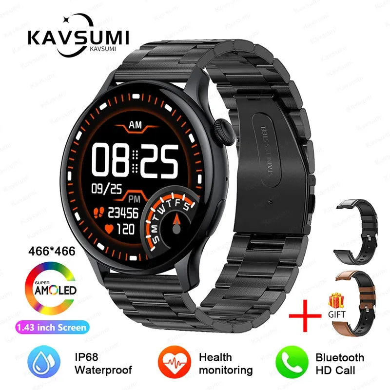 2024 GPS Smart Watch Women 1.43 Inch AMOLED 466*466 HD Screen Sport Heart Rate NFC Custom Dial Bluetooth Call Smartwatch Ladies