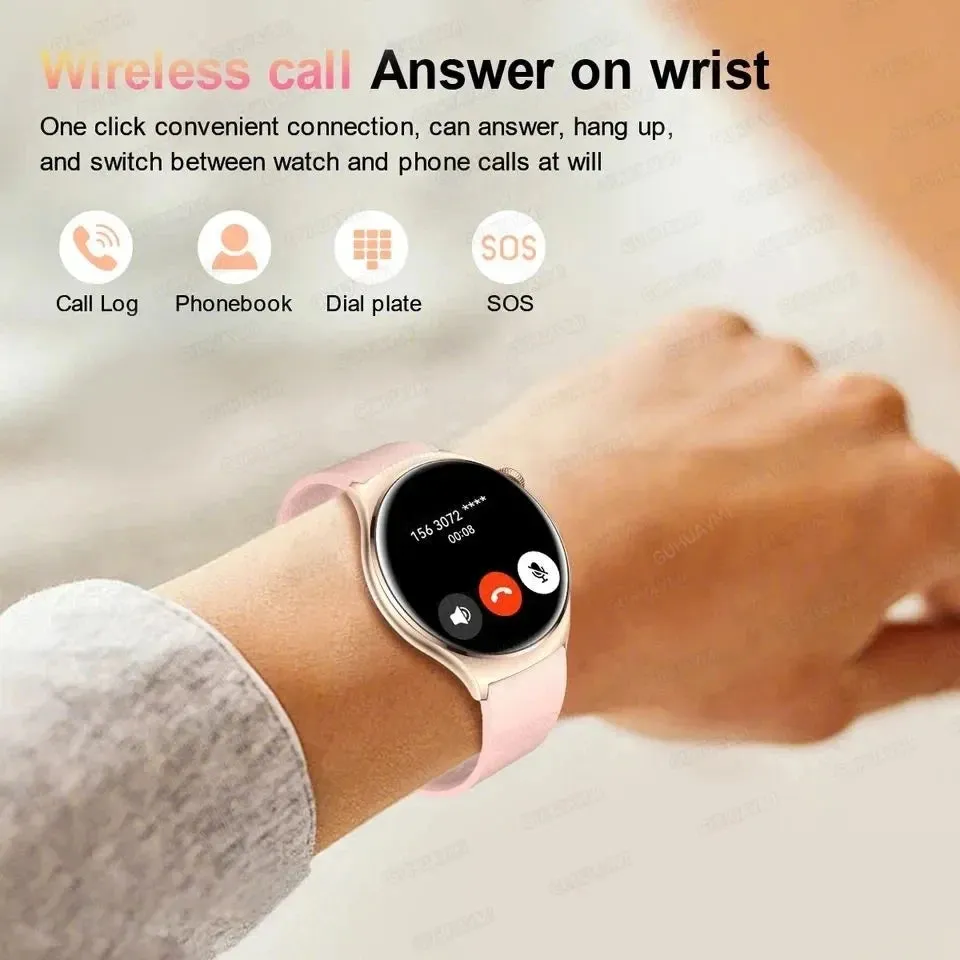 2024 GPS Smart Watch Women 1.43 Inch AMOLED 466*466 HD Screen Sport Heart Rate NFC Custom Dial Bluetooth Call Smartwatch Ladies