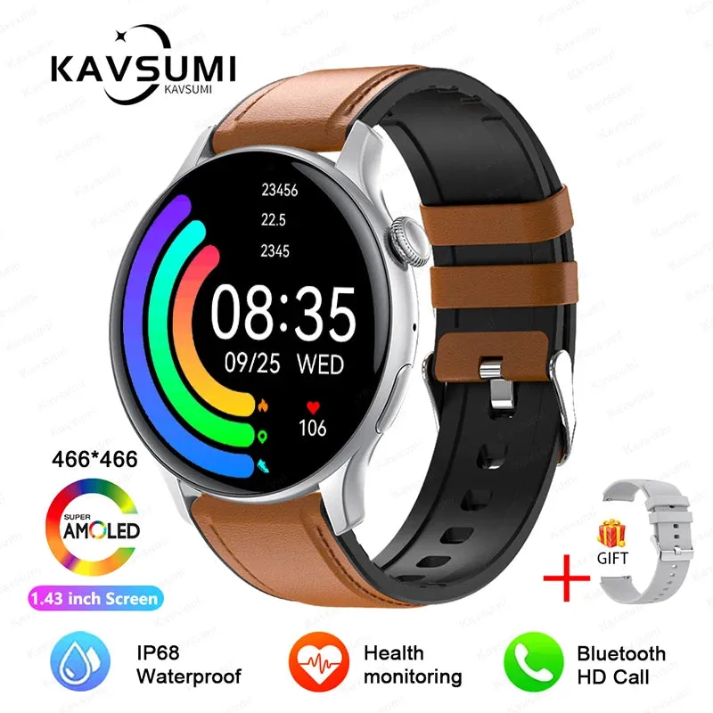 2024 GPS Smart Watch Women 1.43 Inch AMOLED 466*466 HD Screen Sport Heart Rate NFC Custom Dial Bluetooth Call Smartwatch Ladies