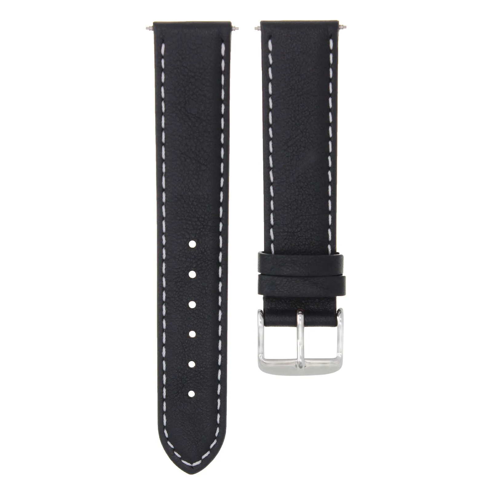 20MM LEATHER WATCH BAND SMOOTH STRAP WATERPROOF FOR ULYSSE NARDIN WATCH BLACK WS