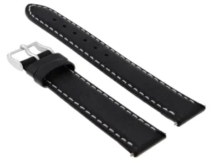 20MM LEATHER WATCH BAND SMOOTH STRAP WATERPROOF FOR ULYSSE NARDIN WATCH BLACK WS