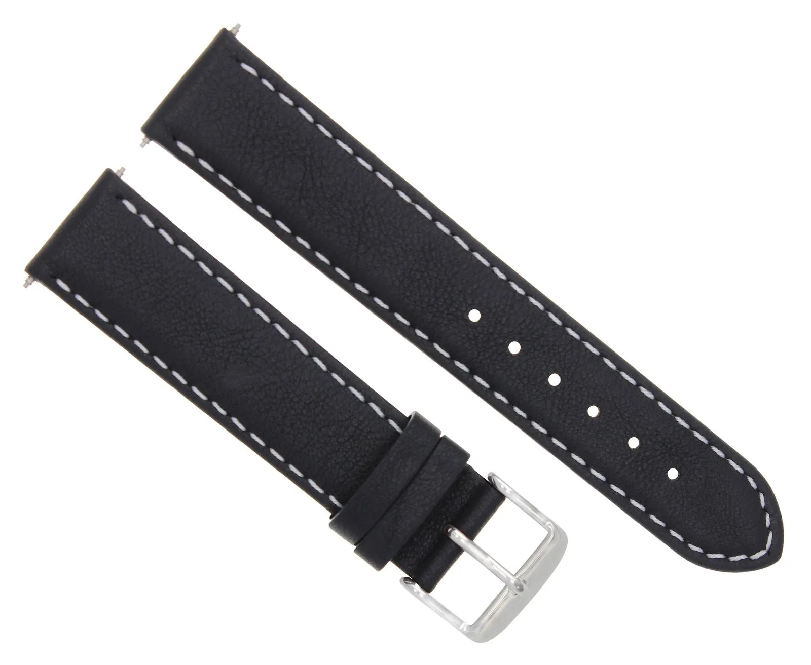 20MM LEATHER WATCH BAND SMOOTH STRAP WATERPROOF FOR ULYSSE NARDIN WATCH BLACK WS
