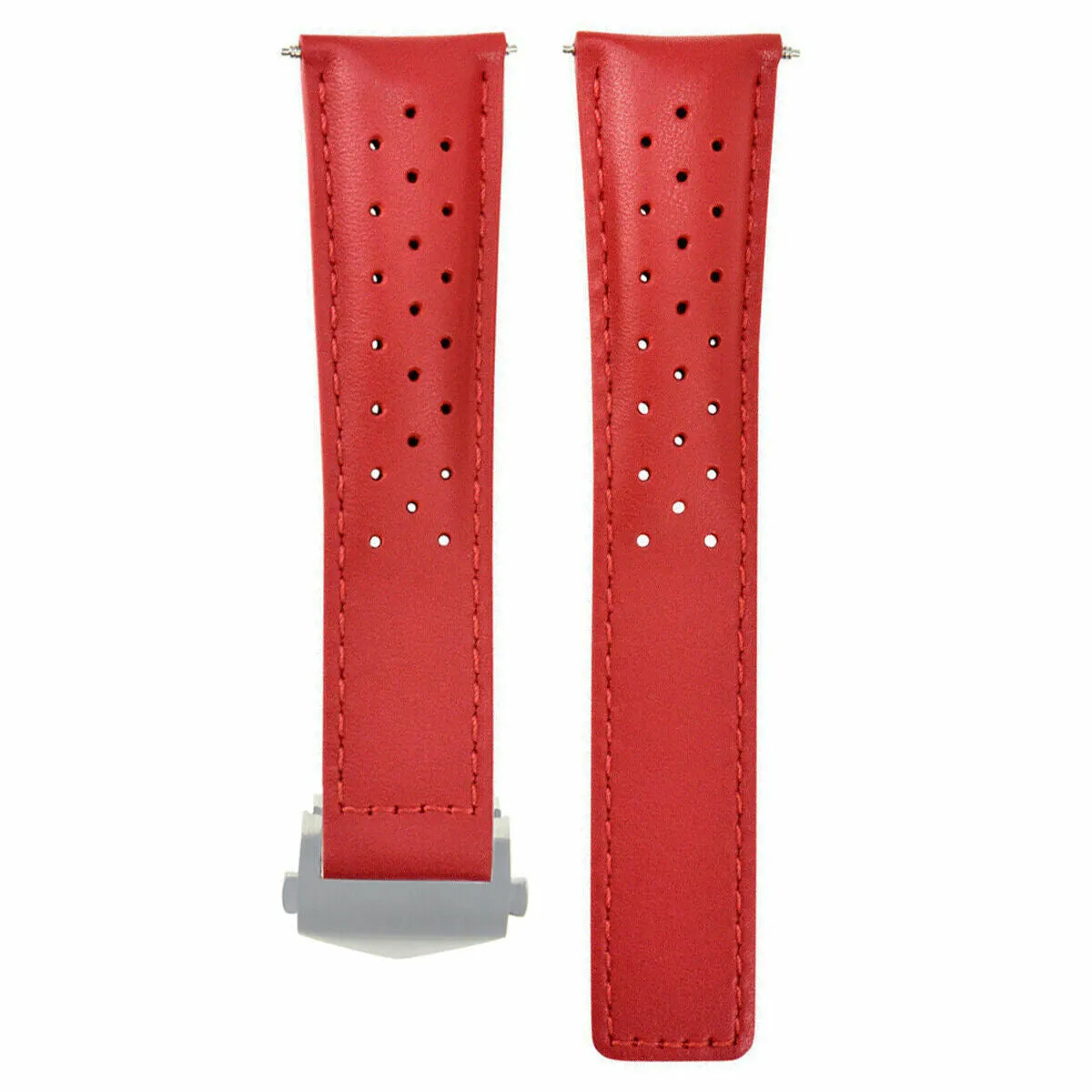 20MM LEATHER WATCH BAND STRAP FOR TAG HEUER CARERRA MONACO FORMULA F1 CLASP RED