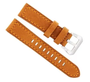 20MM PREMIUM LEATHER WATCH BAND STRAP FOR PAM 40MM PANERAI GMT TAN ORANGE STITCH