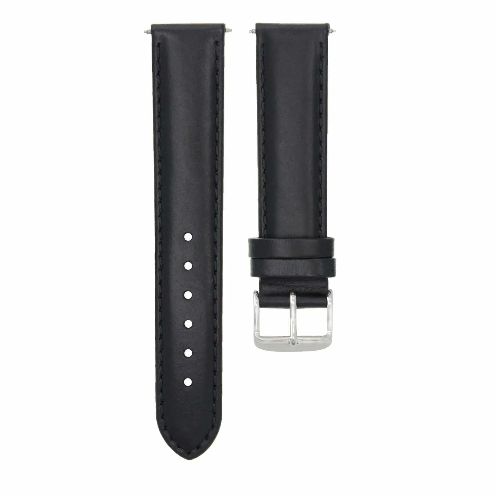 20MM SMOOTH LEATHER STRAP BAND WATCH BAND FOR TAG HEUER CARRERA MONACO BLACK