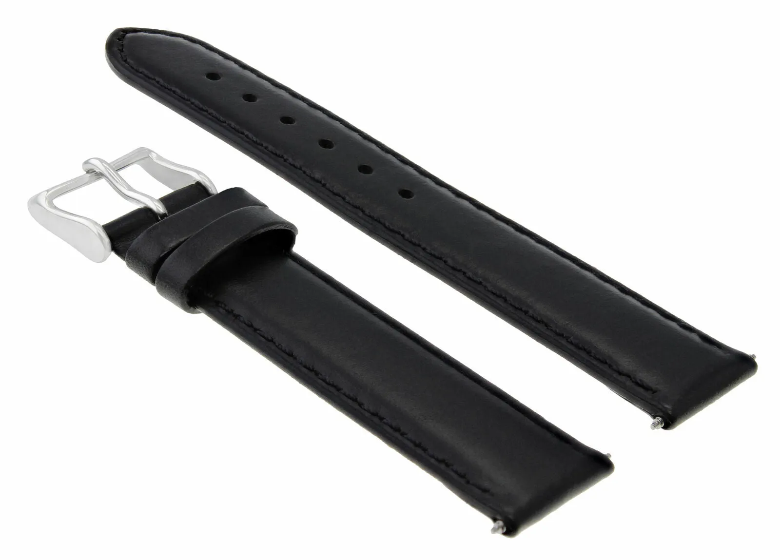 20MM SMOOTH LEATHER STRAP BAND WATCH BAND FOR TAG HEUER CARRERA MONACO BLACK