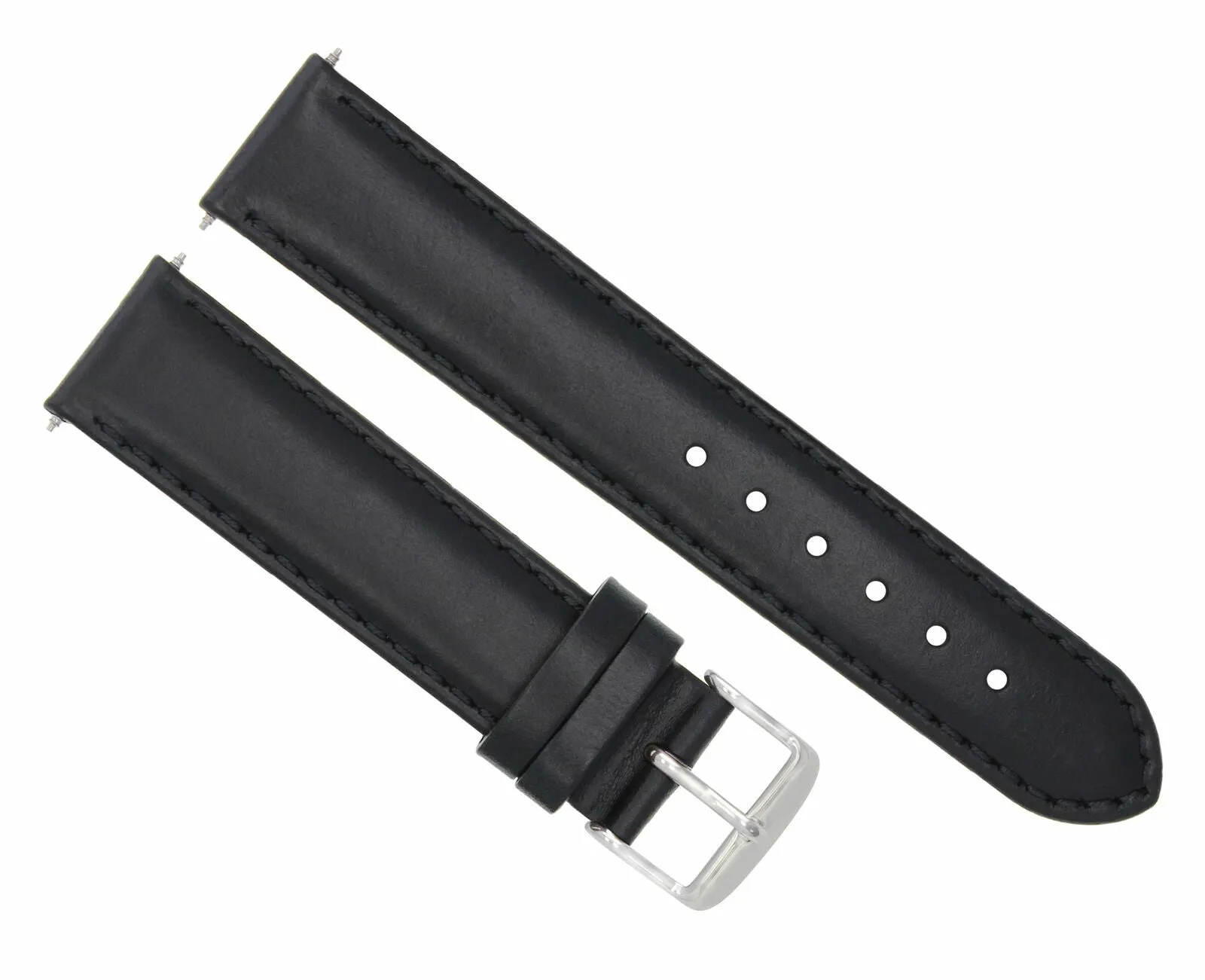 20MM SMOOTH LEATHER STRAP BAND WATCH BAND FOR TAG HEUER CARRERA MONACO BLACK