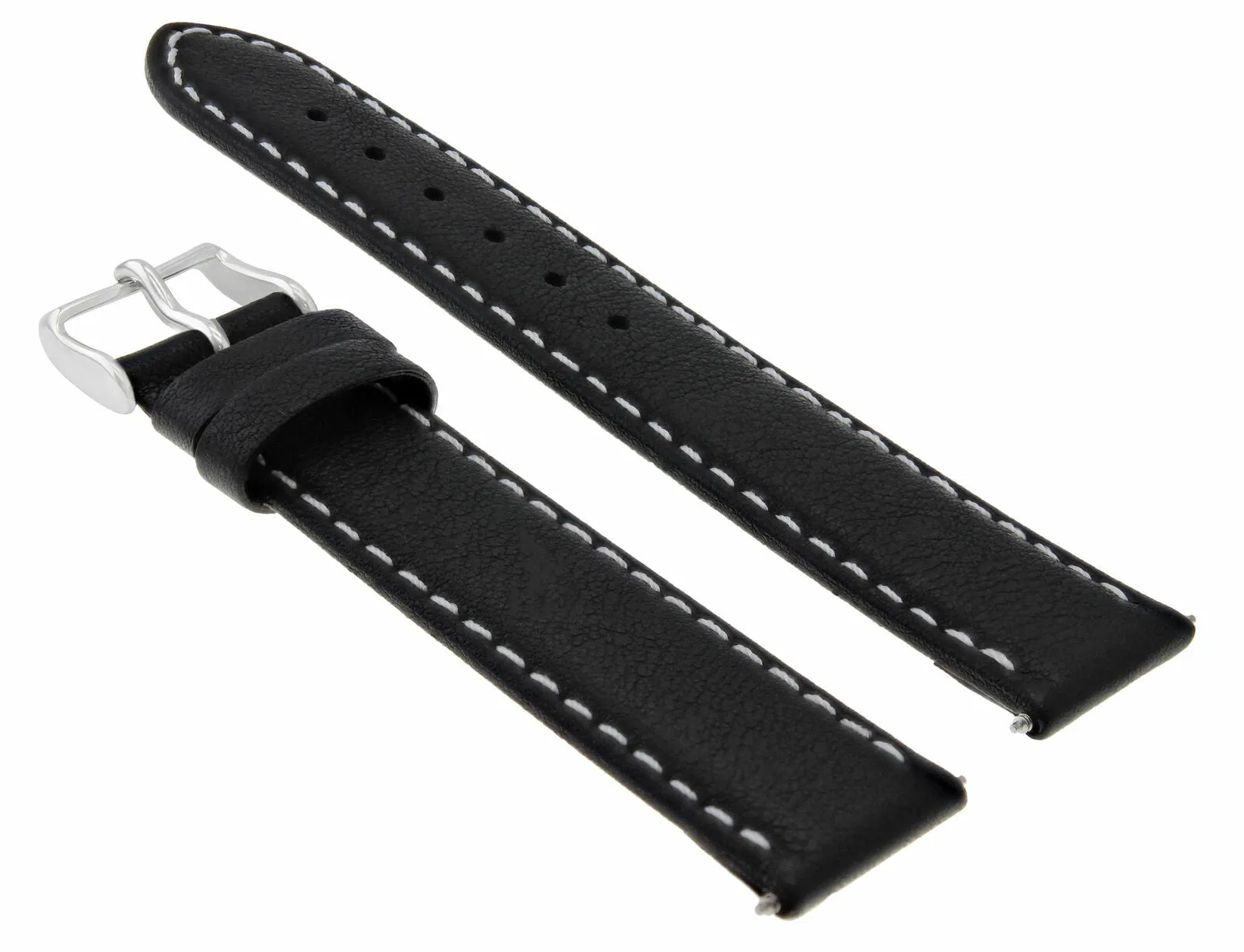 20MM SMOOTH LEATHER WATCH STRAP BAND FOR INVICTA RUSSIAN WATERPROOF BLACK WS