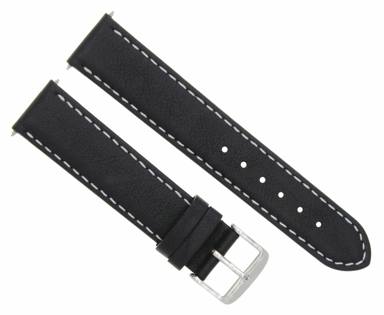 20MM SMOOTH LEATHER WATCH STRAP BAND FOR INVICTA RUSSIAN WATERPROOF BLACK WS