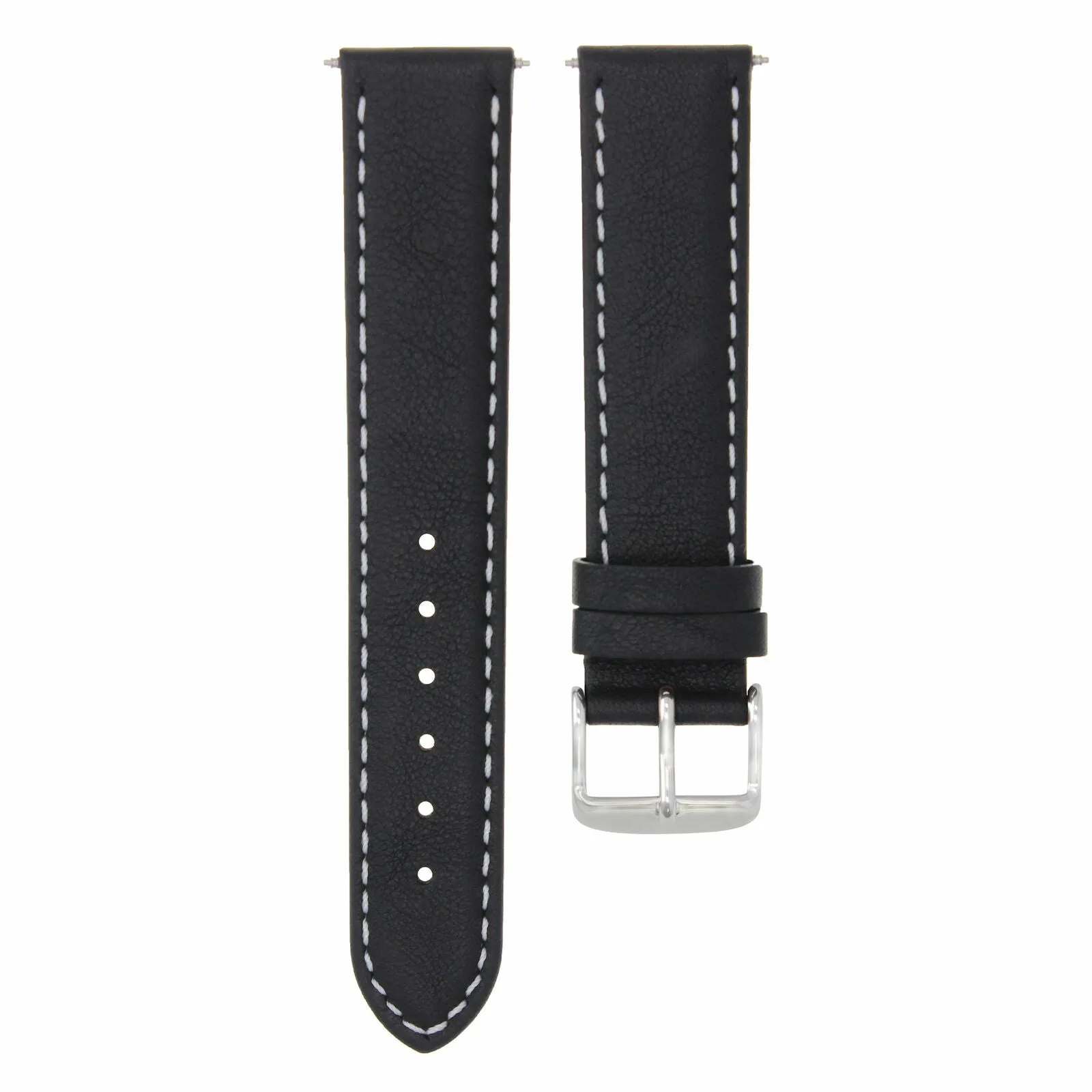20MM SMOOTH LEATHER WATCH STRAP BAND FOR INVICTA RUSSIAN WATERPROOF BLACK WS
