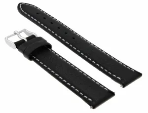 20MM SMOOTH LEATHER WATCH STRAP BAND FOR INVICTA RUSSIAN WATERPROOF BLACK WS