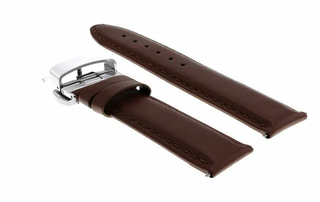 22 MM LEATHER BAND WATCH SMOOTH STRAP CLASP FOR TAG HEUER CARRERA TAN L/BROWN