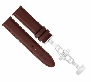 22 MM LEATHER BAND WATCH SMOOTH STRAP CLASP FOR TAG HEUER CARRERA TAN L/BROWN