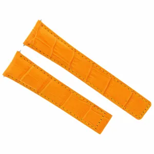 22MM LEATHER BAND BRACELET STRAP DEPLOYMENT CLASP FOR TAG HEUER MONACO ORANGE