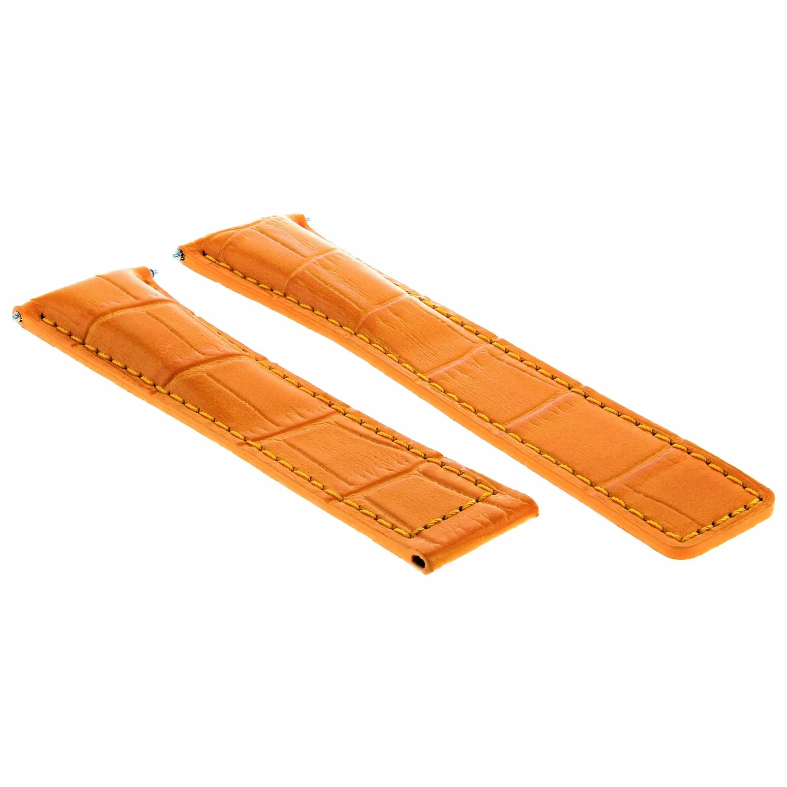 22MM LEATHER BAND BRACELET STRAP DEPLOYMENT CLASP FOR TAG HEUER MONACO ORANGE
