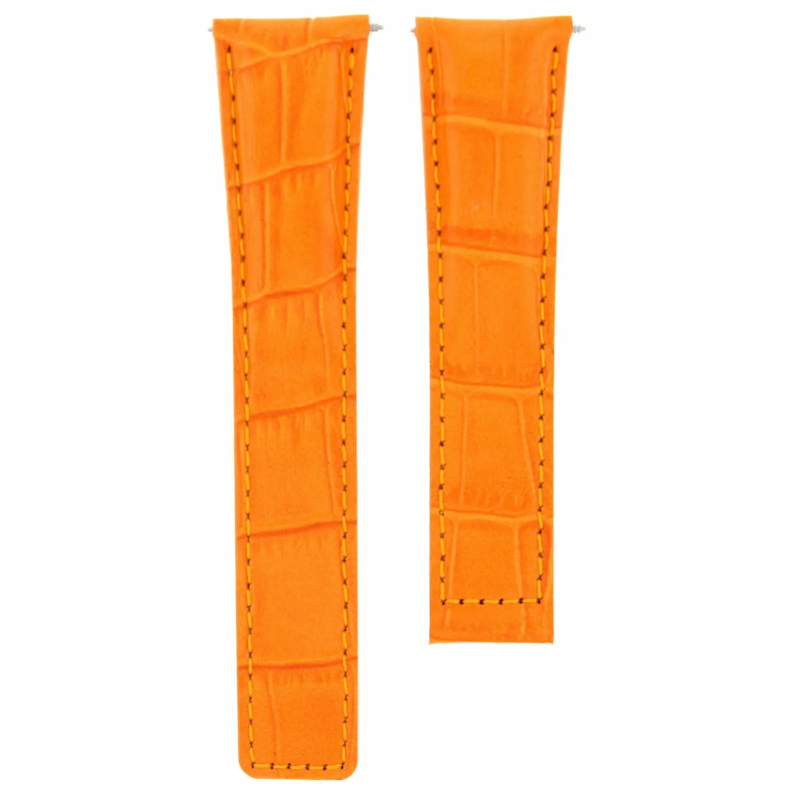 22MM LEATHER BAND BRACELET STRAP DEPLOYMENT CLASP FOR TAG HEUER MONACO ORANGE