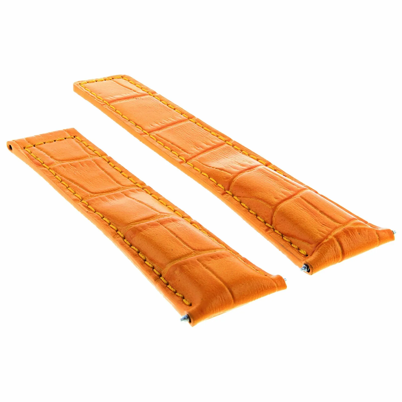 22MM LEATHER BAND BRACELET STRAP DEPLOYMENT CLASP FOR TAG HEUER MONACO ORANGE