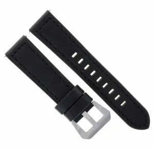 22MM LEATHER WATCH BAND STRAP FOR BREITLING WATCH NAVITIMER COLT BLACK LONG